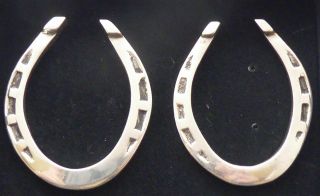 Boxed Pair Horse Shoe 1946 Hallmarked Solid Silver Napkin Rings Serviette Ring
