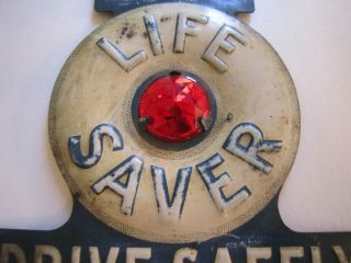 Vintage Car Auto License Plate Topper Be A Life Saver Drive Safely Made in USA 3