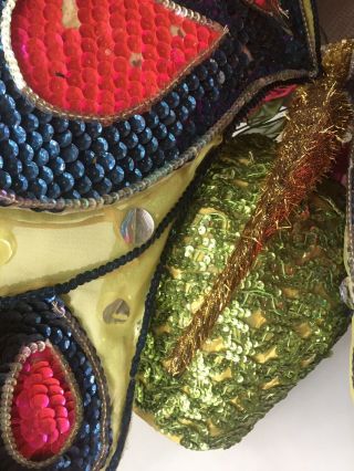 Stunning Vintage Showgirl Headress Hat Butterfly Mardi Gras Costume 6