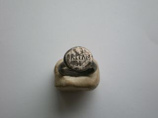 Rare Ancient Roman Legionary Silver Ring - Legio Ii Britanica