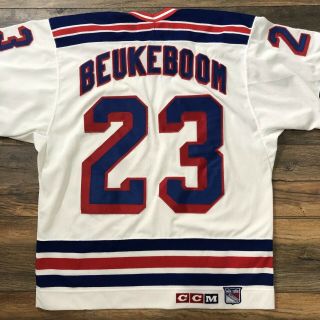 Vintage Jeff Beukeboom York Rangers Ccm Authentic Jersey Nhl Hockey Canada L