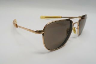 Vtg Ao American Optical 1/10 12k Gf Gold Aviator Sunglasses Frames 52mm A826