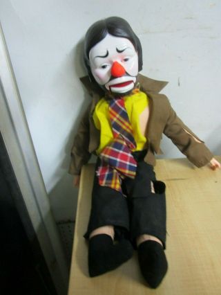 Vintage Emmett Kelly Talking Clown Ventriloquist Dummy Hobo Juro Novelty