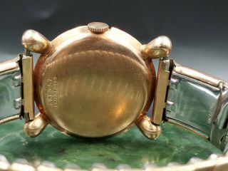 Vintage Art Deco Men ' s Bulova 10AK 21j Watch 14K Rose Gold Filled Case Mason 4