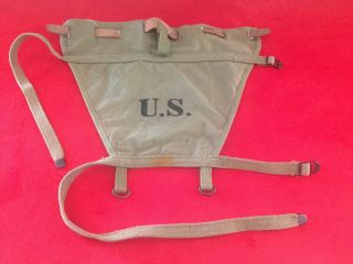 Ww2 Us Army Haversack M1928 Pack Tail Piece Carrier Diaper Dated 1942