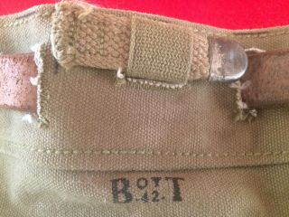 WW2 US Army Haversack M1928 Pack Tail Piece Carrier Diaper Dated 1942 3
