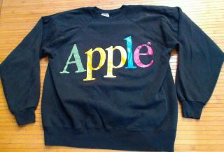 Euc Vtg Hanes Apple Computers Sweatshirt Macintosh Rainbow 80s 50/50 Shirt Xl