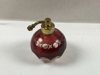 Vintage Cut To Clear Small Perfume Spray Glass Bottle