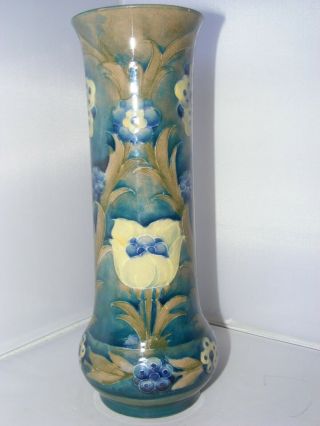 Very Rare Large 10.  25 " Moorcroft Late Florian Pattern Vase C1920 Shape