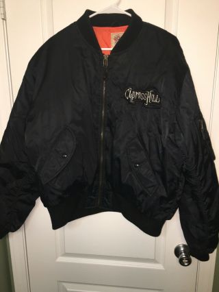 Vtg 90s Cypress Hill Bomber Ma - 1 Jacket Xl Rock Embassy Hip Hop Rap Embroidery