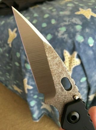 Mick Strider Rare Custom SMF Wharncliffe - Dual Winged Skulls/Magma Blade Flats 5