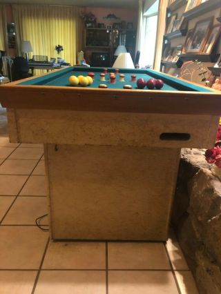 RARE vintage Exhibit Supply Co.  Coin Operated Bumper Pool Table - Antique 3
