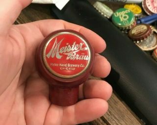Vintage Meister Brau Beer Ball Tap Knob Handle Peter Hand Brewing Chicago Il