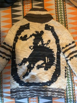 RRL Vintage 100 wool handmade southwestern sweater sz medium 6