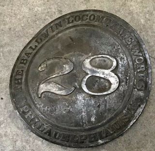 Vintage Baldwin Locomotive Number Plate 28