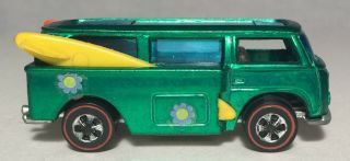 Green Volkswagen Beach Bomb Redline 1969 Vtg Org Hot Wheels W/ Surfboards 6274