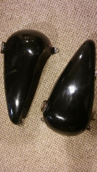 Vintage Harley Davidson Fx Fxe Flh 3.  5 Gallon Gas Tanks Black 1980