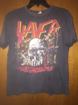 Vtg Rare 88 Slayer Tour Shirt World Sacrifice Anthrax Megadeth Sepltura