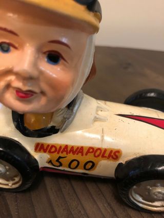 RARE Vintage 1960 ' s Indianapolis Indy 500 Racer Nodder Bobblehead Near 3