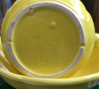 Vintage McCoy Pottery Sunflower Yellow Pitcher And Bowl Set 3