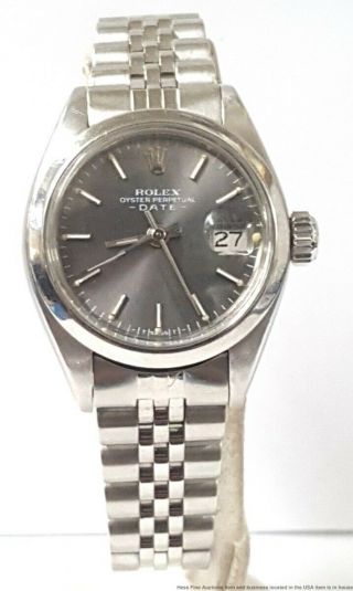 6916 Rolex Oyster Perpetual Ladies Stainless Steel Vintage Running Watch
