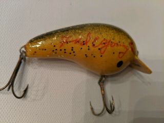 Vintage Fred C Young Big O Lure Handcarved Signed & Numbered 766 2