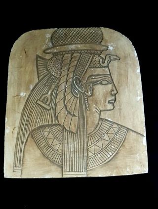Rare Nefertari Egyptian Plaque Wall Ancient Relief Antiquities Stela