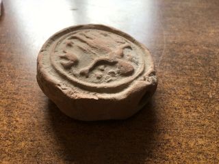 Antique Roman/Early Terracotta Pottery.  Design In Centre.  Look 8