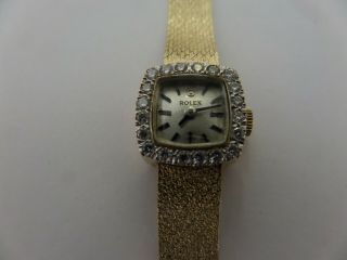 14k Yellow Gold Rolex With Diamonds Women 