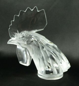 Lalique - France Crystal Glass Tete De Coq Rooster Cockeral Head Vintage