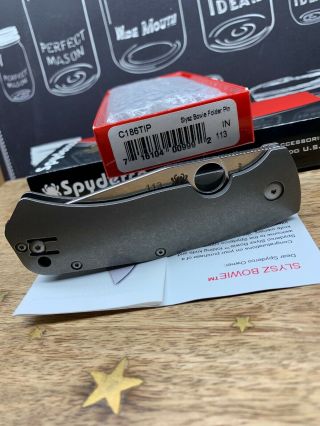 Spyderco Slysz Bowie C186tip Discontinued And Rare