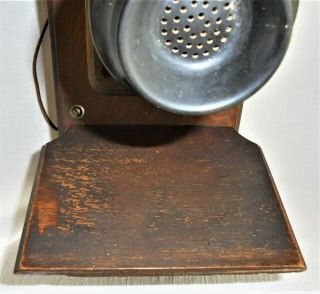 Antique ALL 1900 - 1915 Kellogg TIGER OAK CRANK WALL PHONE - 11