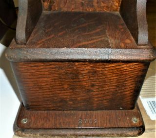 Antique ALL 1900 - 1915 Kellogg TIGER OAK CRANK WALL PHONE - 8