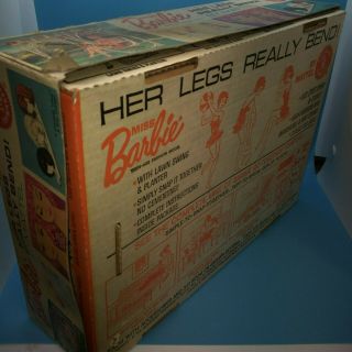 1964 Miss Barbie Doll Box with Lawn Swing & Accessories VINTAGE MIB 8