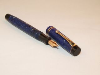 Vintage Parker Duofold Streamline Junior Fountain Pen - Lapis Blue - Lovely Nib