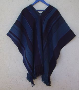 ALICE KAGAWA PARROTT SANTA FE HANDWOVEN WOOL ART SHAWL PONCHO 5