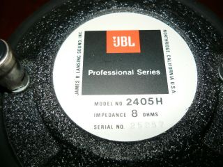 PAIR VINTAGE JBL 2405H Pro Slot Tweeters 1 LOUDER THAN OTHER 4