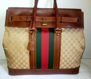 Gucci Collectors Vintage Large Duffel Garment Travel Bag