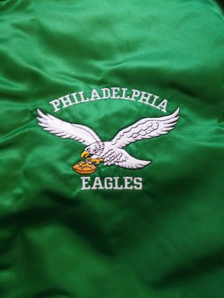 Vtg Philadelphia Eagles Green Pro Line Starter Satin Jacket Sz XL Old Logo Mens 2