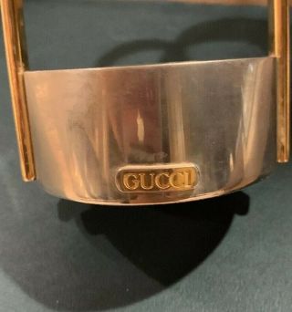 Gucci Vintage Wine Caddy Brushed SilverMetal/Pewter WGold Chain,  Symbol,  Handle 6