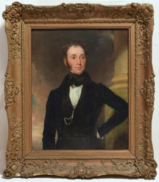 A Fine Quality Antique Early 19thc English Oil Painting Portrait,  Young Gent