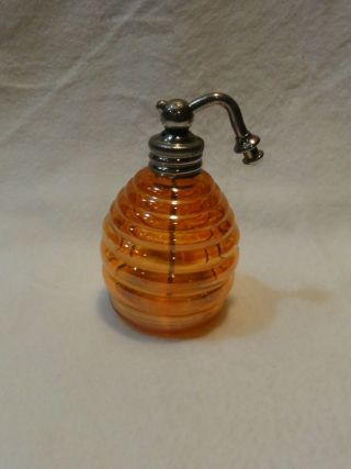 Antique Perfume Amber Glass Perfumer Bee Hive Atomizer