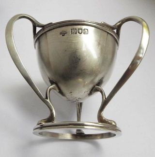 STUNNING RARE ENGLISH ANTIQUE STYLISED ART NOUVEAU 1905 STERLING SILVER EGG CUP 3