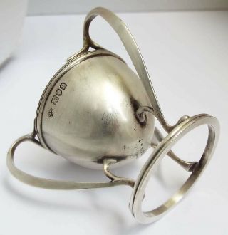 STUNNING RARE ENGLISH ANTIQUE STYLISED ART NOUVEAU 1905 STERLING SILVER EGG CUP 9