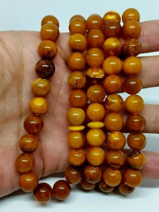 Antique Natural Baltic Amber ISLAMIC 99 PRAYER BEADS ROSARY Butterschotch 53,  88g 3