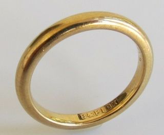 Anituqe 18k Gold Band Wedding Ring Size 6 B&p 4.  1 Gram 2.  85 Mm Band Inscribed
