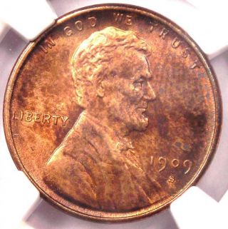 1909 - S Vdb Lincoln Wheat Cent 1c - Ngc Uncirculated - Rare Date Ms Bu Unc Penny