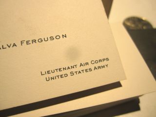 VINTAGE WWII ERA U.  S ARMY AIR CORP.  PILOT ' S BUSINESS CARDS W/ BLOCK MIA MARIANAS 3
