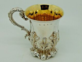 Antique Victorian Silver Mug / Tankard Sheffield 1843 – Hawkesworth,  Eyre & Co
