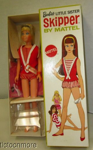 Vintage Barbie Skipper Doll Blonde - Box & Hand Tag Never Played With